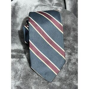 MENS VINTAGE SQUIRE SHOP  3" REPP TIE STRIPED  NAVY BLUE RED Canal Square USA